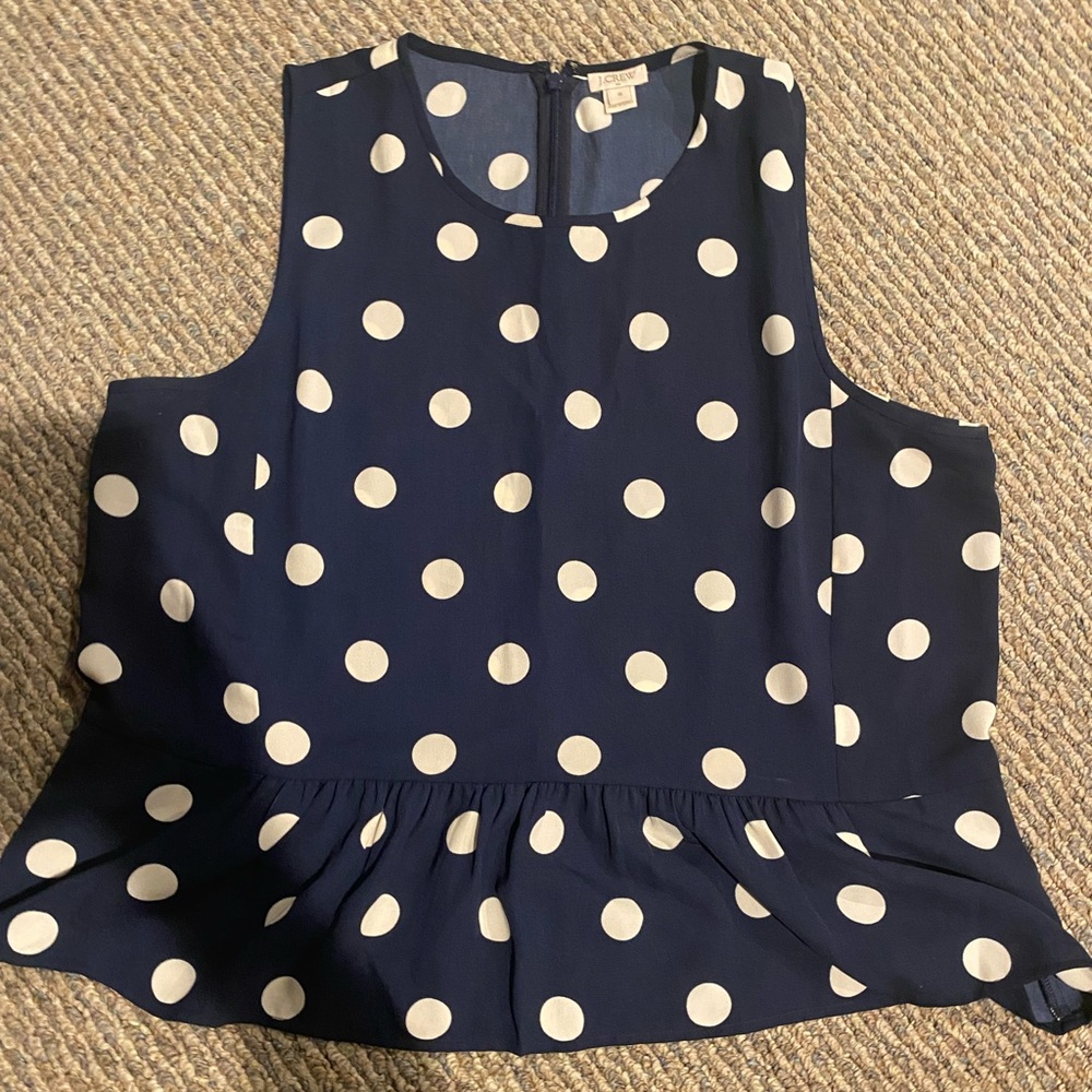 Polka dot peplum blouse